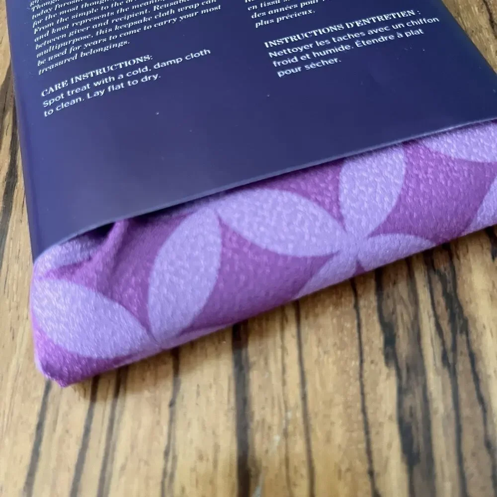 Tatcha Japanese Furoshiki Cloth Gift Fabric Wrap 27” x 27” Purple